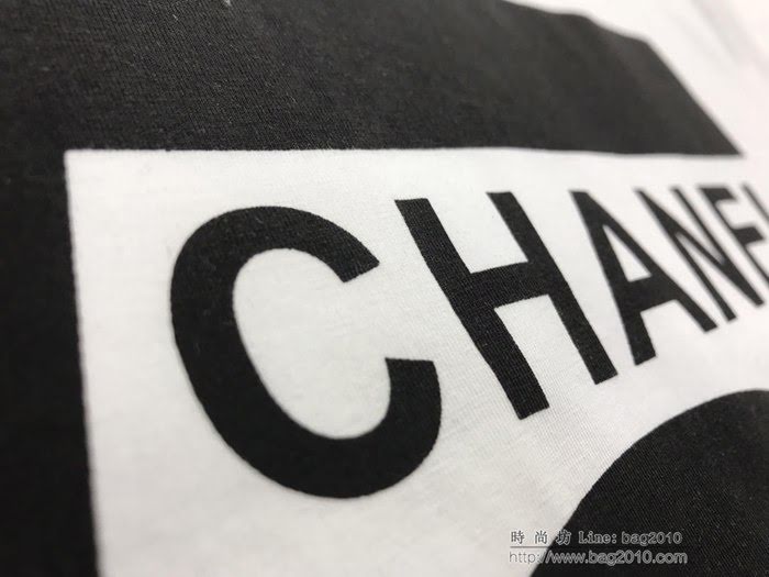 Chanel香奈兒 法國專櫃同步新款 2019限定男女T恤 胸前大5印花 男女同款  xly1278
